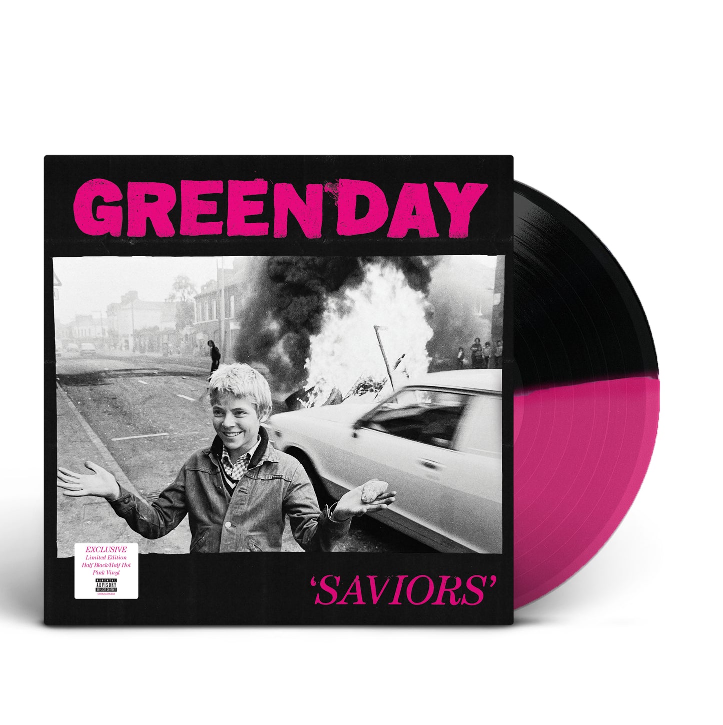 Green Day - Saviors (IEX Color Vinyl with Poster) - Black/Pink Vinyl